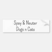 Bumper Sticker Spay & Neuter Dogs & Cats Autoaufkleber (Vorne)
