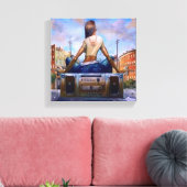 Bumpf meine Boombox in die Hood Leinwanddruck (Insitu (Wohnzimmer))