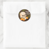 Bumpkin-Skull-Trick oder behandeln Halloween Runder Aufkleber (Tasche)