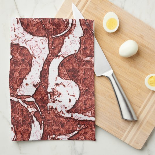 Bumpy felsigen Korallen und weiße Flecken Geschirrtuch (Viertel Falte)