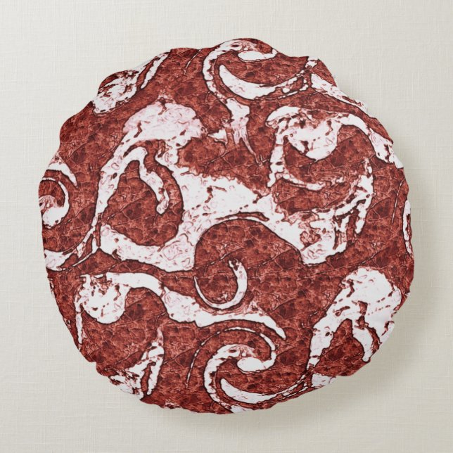 Bumpy felsigen Korallen und weiße Flecken Rundes Kissen (Rückseite)