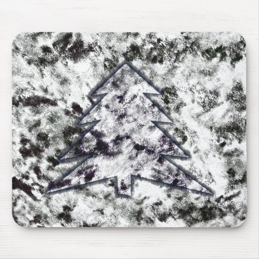 Bumpy schwammige Textur in grauweißem Kieferndesig Mousepad (Vorne)