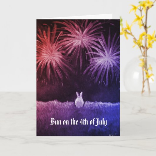 Bun am 4. Juli Karte (Gelbe Blume)