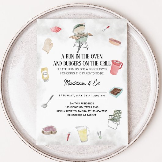 Bun and Burger Baby Shower Einladung