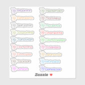 Bun Bun Custom Multiple Names Stickers Aufkleber (Blatt)