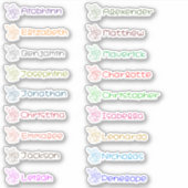 Bun Bun Custom Multiple Names Stickers Aufkleber (Vorderseite)