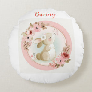 Bun Bun Liebe: Rund-Bunny-Kissen Rundes Kissen