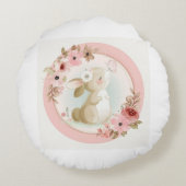Bun Bun Liebe: Rund-Bunny-Kissen Rundes Kissen (Rückseite)