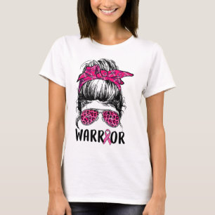 Bun Gles trägt Pink Warrior Brustkrebsbewusstsein T-Shirt