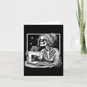 Bun Hair Skeleton Sewer Quilter Halloween Sew Wome Karte