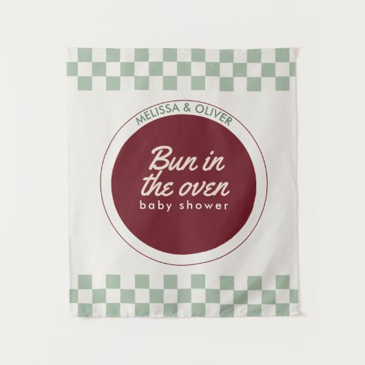 Bun im Ofen Begrüßungsschild Wandteppich (Vorderseite)