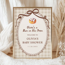 Bun im Ofen Gingham-Bäckerei-Baby-Shower-Willkomme
