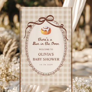 Bun im Ofen Gingham Bäckerei Babyparty Willkommen Banner