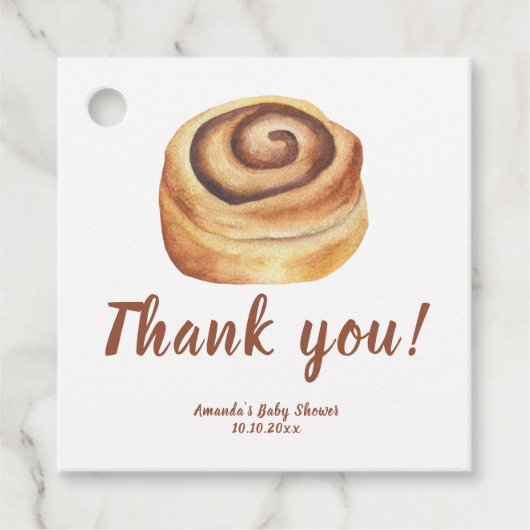 Bun in den Backofen Baby Dusche Danke Geschenkanhänger (Vorderseite)