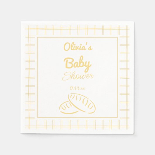 Bun in der Hand gezogen neutrale Babydusche Serviette (Vorderseite)