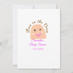 Bun in der ofenbeige duftende Babydusche rosa Br Einladung