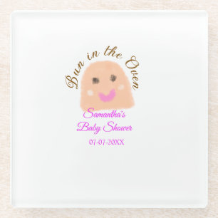 Bun in der ofenbeige duftende Babydusche rosa Br Glasuntersetzer
