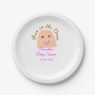 Bun in der ofenbeige duftende Babydusche rosa Br Pappteller