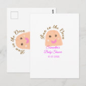 Bun in der ofenbeige duftende Babydusche rosa Br Postkarte (Vorne/Hinten)