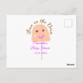 Bun in der ofenbeige duftende Babydusche rosa Br Postkarte (Rückseite)
