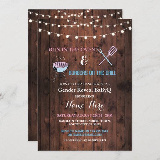 Bun in der Ofendusche lädt Gender-Studie ein Einladung (Vorne/Hinten)