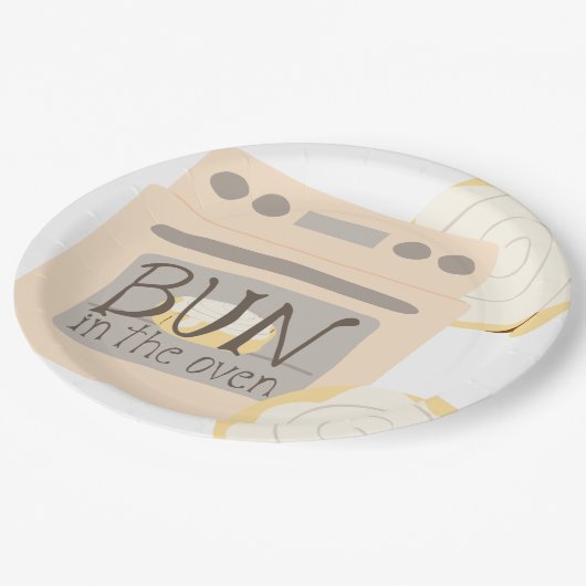 Bun in der Oven Baby Dusche Pappteller (Schrägansicht)