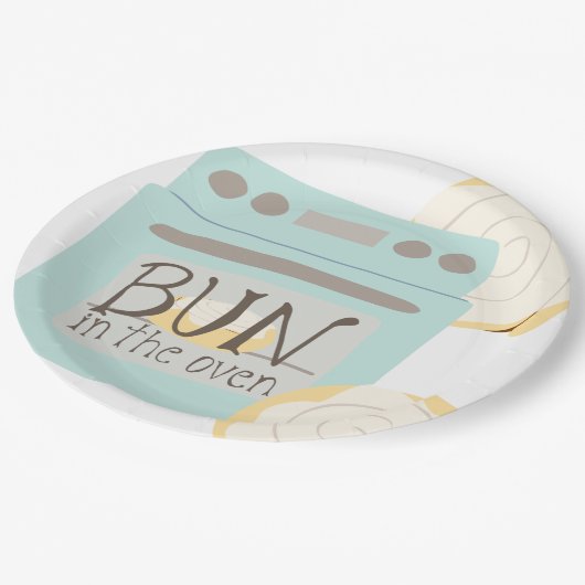 Bun in der Oven Baby Dusche Pappteller (Schrägansicht)