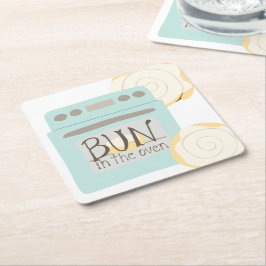 Bun in der Oven Baby Dusche Rechteckiger Pappuntersetzer