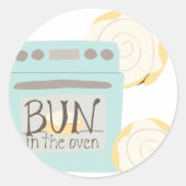 Bun in der Oven Baby Dusche Runder Aufkleber (Vorderseite)