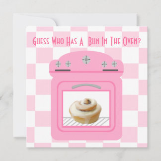 Bun in der Oven Baby Girl Pink Babydusche Hinweiskarte