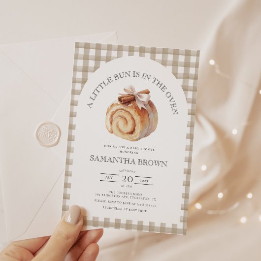 Bun in der Oven Bow Baby Dusche Einladung