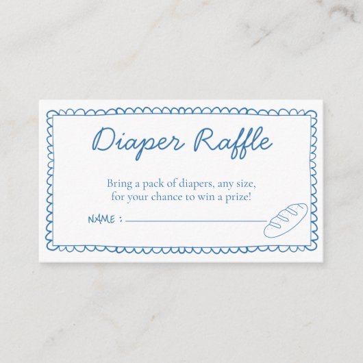 Bun in der Oven Diaper Raffle Baby Dusche Begleitkarte (Vorderseite)