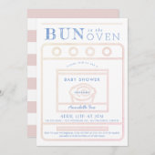 Bun in der Oven Girl Pink Baby Dusche Einladung (Vorne/Hinten)