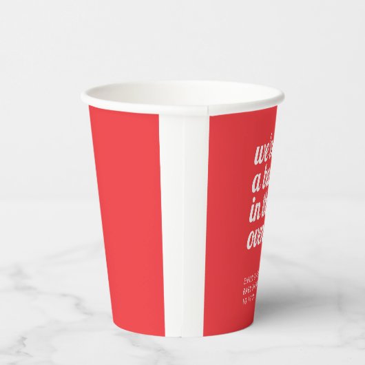 Bun in der Oven modernen Minimal Red Baby Dusche Pappbecher (Rechts)