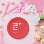 Bun in der Oven modernen Minimal Red Baby Dusche Pappteller (Party)