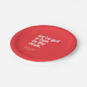 Bun in der Oven modernen Minimal Red Baby Dusche Pappteller (Schrägansicht)