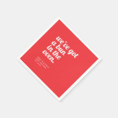 Bun in der Oven modernen Minimal Red Baby Dusche Serviette (Ecke)