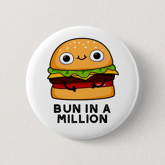 Bun in einer Million lustiger Burger Puppe Button (Vorderseite)