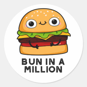 Bun in einer Million lustiger Burger Puppe Runder Aufkleber