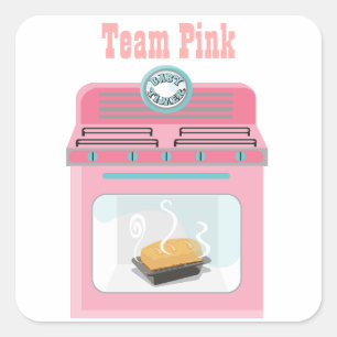 "Bun in ofen" Babyduschkleber Quadratischer Aufkleber