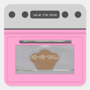 Bun in Ofenaufkleber in hellrosa Quadratischer Aufkleber