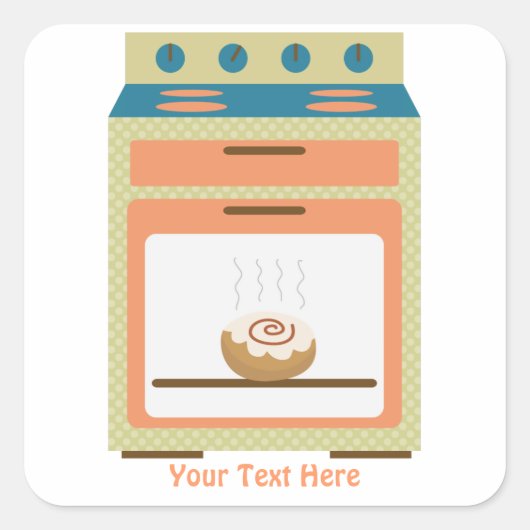 Bun in Oven (anpassbar) Quadratischer Aufkleber (Vorderseite)