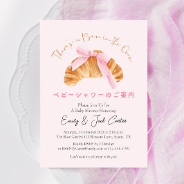 Bun in Oven Baby Shower Croissant Coquette Einladung
