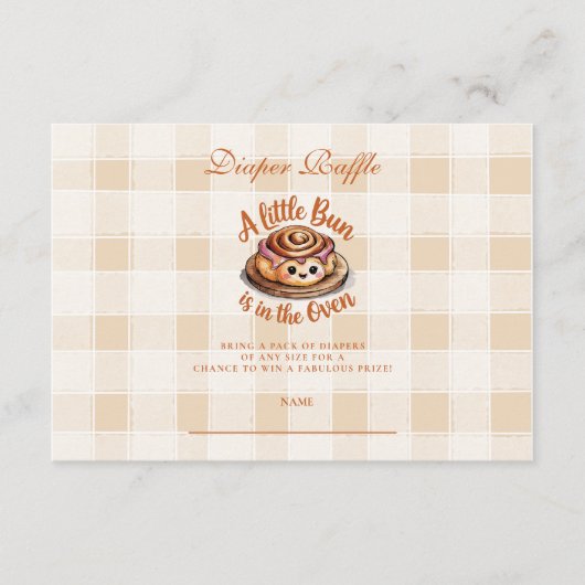 Bun in Oven Baby Shower Diapper Raffle Begleitkarte (Vorderseite)