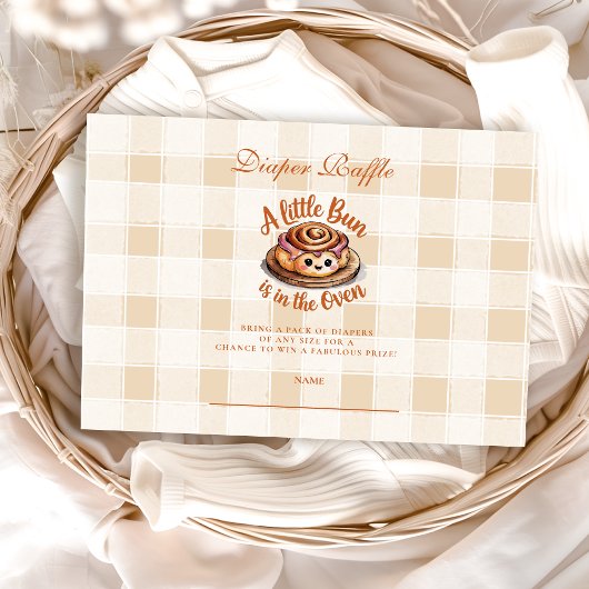 Bun in Oven Baby Shower Diapper Raffle Begleitkarte