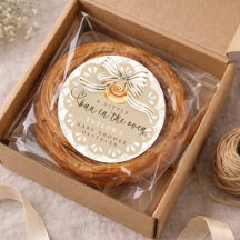 Bun in Oven Baby Shower Favor Aufkleber Neutral