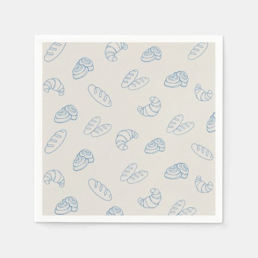Bun in Oven Baby Shower Rustic Brot Napkins Serviette (Vorderseite)