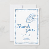 Bun in Oven Baby Shower Rustic Dankeskarte (Vorderseite)