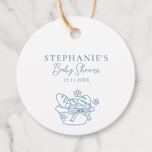 Bun in Oven Baby Shower Rustic Geschenkanhänger (Vorderseite)