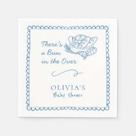 Bun in Oven Baby Shower Rustic Napkins Serviette